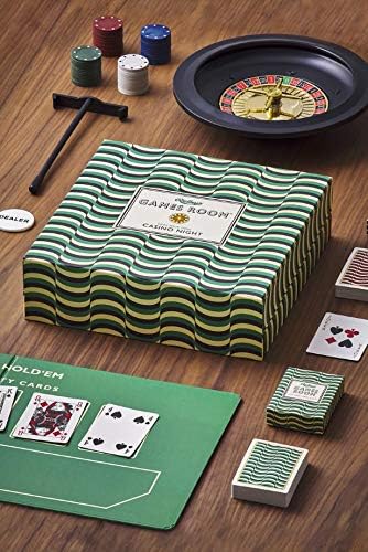 Ridley’s Casino Night Set – Fun Casino Night Games for Ages 14+ – All Supplies Included for Pontoon, Texas Hold-em Poker and Roulette – Fun Gambling Games for Casino Night