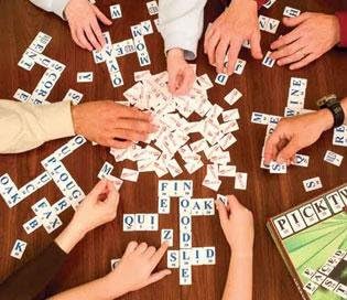 Pick Two - The Definitive Crossword Game - Contains 180 Letter Tiles with Travel Size tin - for 3 to 6 Players Ages 8 and up by Outset
