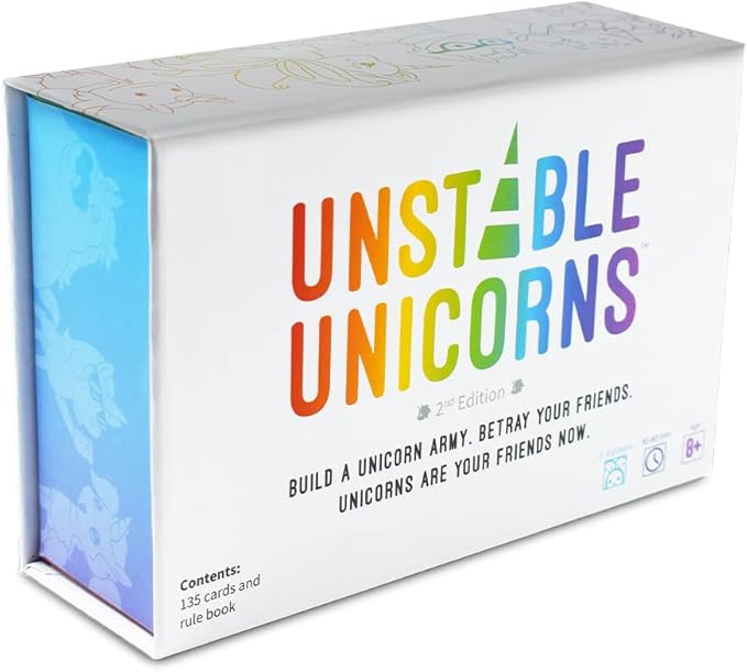 Unstable Unicorns Base Game - Competitive Award-Winning Card Game For Kids, Teens, Adults - 2-8 Players, Easy, Quick