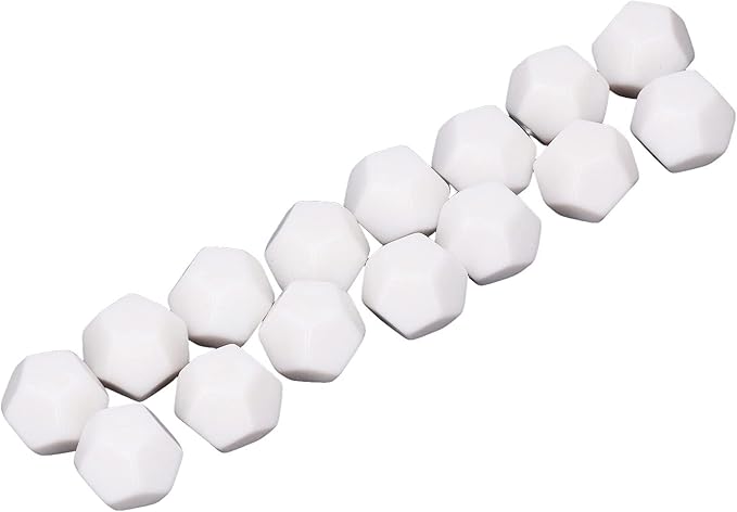 12 Sided Blank Dice, Plastic Write On Cubes Teaching Gaming 30PCS Polyhedral for Education, D12 22mm Blank White Color Dice 12 Sided Can Be Written by Marker Pen for Board Games Accessories
