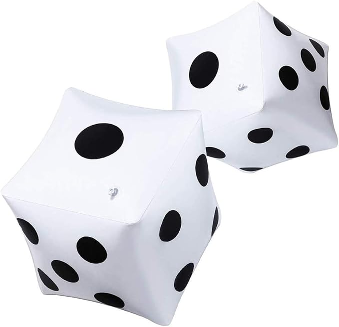 13 inch Giant Inflatable Dice Pool Toy for Lawn Game Outdoor Floor Games，Pack of 2