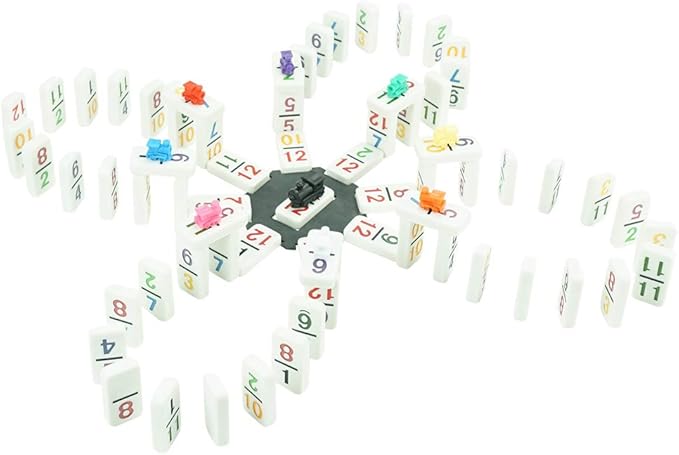 Mexican Train Number Dominoes Set Double 12 Dominoes 91 Tiles Games with Leather Box, Number Dominoes Set for Kids Adults and Family…