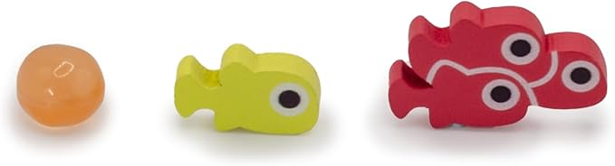 Stonemaier Games: Finspan Upgrade Pack | Squishy Eggs and Wooden Fish Tokens | 40 Young Tokens, 20 School Tokens, and 50 Squishy Egg Tokens (TPR Plastic) - Add to Finspan