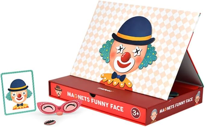MiDeer Magnetic Funny Face Puzzle 56 Piece Jigsaw Puzzleboard with Drawers Portable Imagination Game