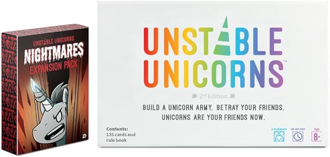 Unstable Unicorns: Nightmares Expansion - Designed to be added to your Unstable Unicorns Card Game