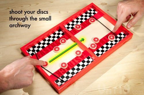 Tabletop Air Hockey Game, Kids Teens Family Adult Party Game Nights, The Original Wooden 2-Player Disc Slinging Game, Fastrack by Blue Orange Games