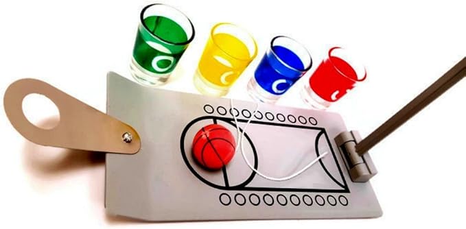 Party Drinking Games, Shot Glass Basketball, Shot Glass Corn Hole Toss, Spin The Arrow Shot Glass Game, Hammer Shot Glass Party Game (Basketball Shot Glass)
