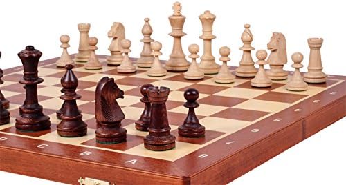 Wooden Tournament Chess Set with Wooden Board and Chess Pieces - Chessmen - European (19" (48cm) - No.5)