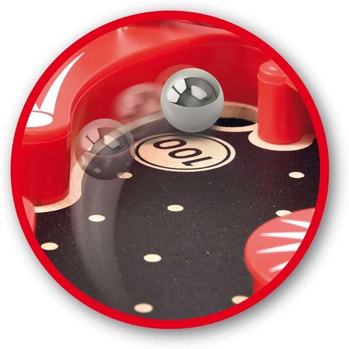 BRIO 34017 Pinball Game - Classic Vintage Arcade Style | Engaging Brain Game for Kids and Adults | Ideal Gift for Ages 6 and Up, Red