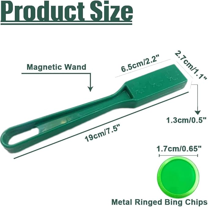 Magnetic Wands and Bingo Chips Game Tokens Educational STEM Kits for Learning, Sensory Bins, Science, Counting & Sorting 5-Pack & 500 Metal Chips