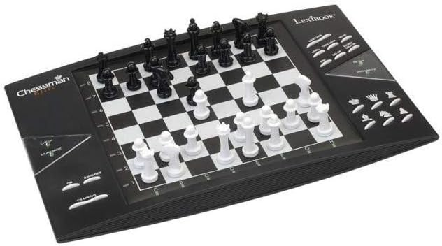 Lexibook CG1300 ChessMan Elite Interactive electronic chess game, 64 levels of difficulty, LEDs, battery powered, black / white