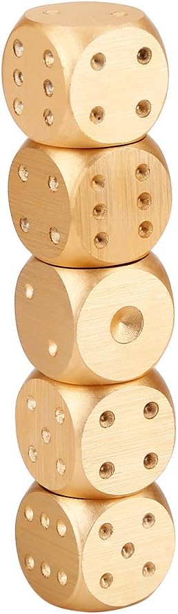6 Sided Dice Set Spot Dice with Box for Math Learning Games, Party Favor and Gifts Silver Gold Dice (Gold Box)