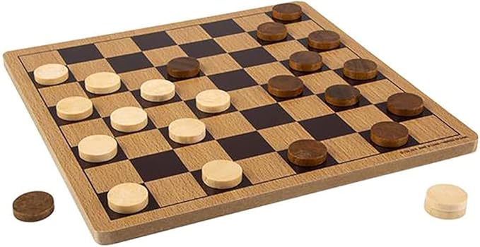 The Dreidel Company Classic Wooden Board Games, Great for Prizes, 10" (10" Wooden Checkers)