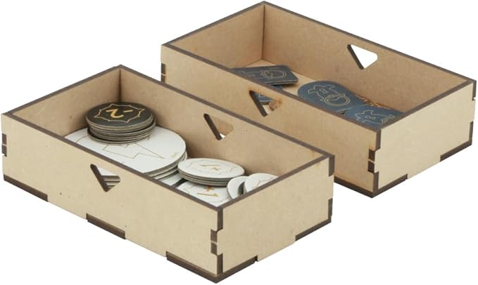 The Broken Token Villainous Base Game Compatible Organizer - Wood Storage Box with Multiple Decks & Trays for Tokens - Wooden Game Organizer