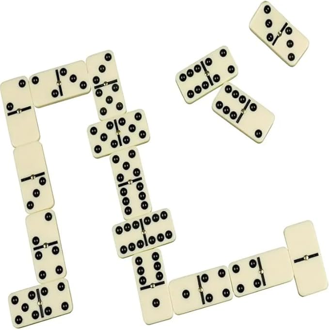 Dominoes Set for Adults, Double Six, Double 6 Professional Domino Tiles with Wooden Box, 28 pcs Domino Set 28 Tiles with Natural Wooden Case - Gift Ready Boxed