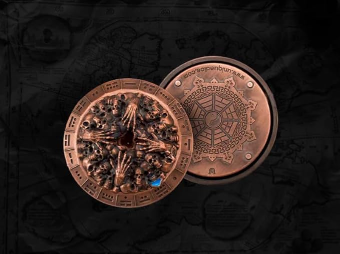 UD 7 in 1 Roulette Dice Dungeons and Dragons Dice Steampunk Themed Metal Dice Set D&D Roleplaying Dice Multi-Purpose Dice for Roleplaying Games(Roll Plated red Copper Color)