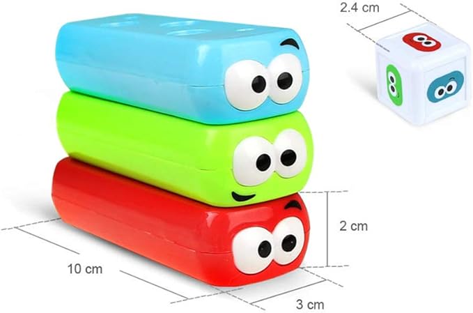 Tumbling Tower Stacking Blocks,Colored Cartoon Plastic Building Blocks Board Toppling Colorful Cube