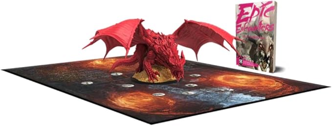 Epic Encounters: Lair of The Red Dragon RPG Fantasy Roleplaying Tabletop Game with Huge Boss Miniature, Double-Sided Game Mat, & Game Master Adventure Book with Monster Stats, 5E Compatible