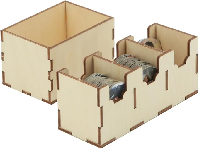 The Broken Token Arkham Horror 3rd Edition Compatible Game Organizer - Birch Wood Storage Box with Trays for Cards, Clues, Doom & More - Compatible w/Dark Waves - Wooden Game Organizer