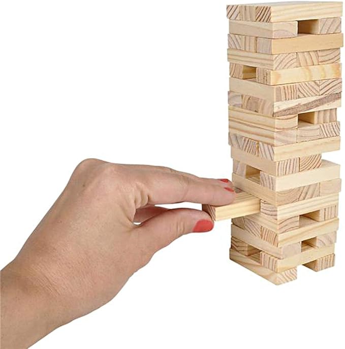 ArtCreativity Wooden Tower Game, Wood Tumbling Blocks Set with 54 Pieces, Fun Indoor Game Night Games for Kids, Adults & House Parties, Development Toys for Children, Great Gift Idea