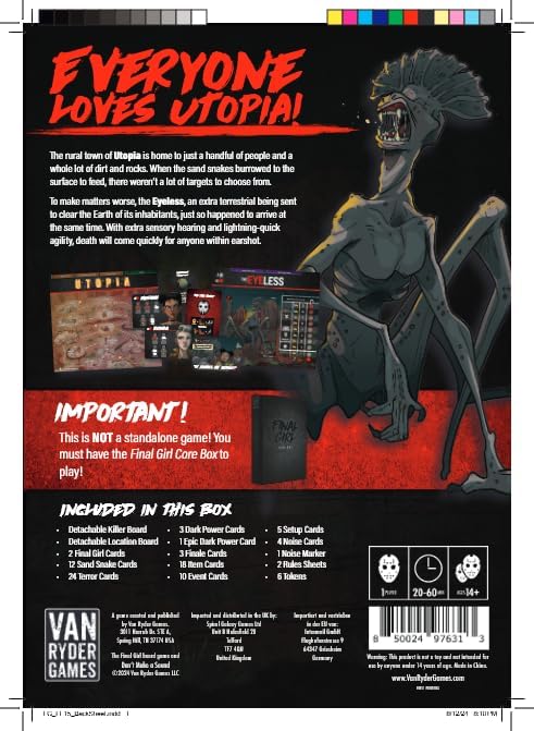 Horror Board Game - Final Girl - Don't Make a Sound - Feature Film Box - Core Box Required - 1 Player - 20-60 Minutes Gameplay - Teens & Adults, Ages 14+ (English Version)