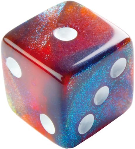 Galaxy Series Mars D6 Dice Set Set of 36 Six-Sided Dice Premium Quality Resin Dice for Dice Games, Board Games and Card Games Cosmic Glittering Design Red and Blue Color Made by Gamegenic