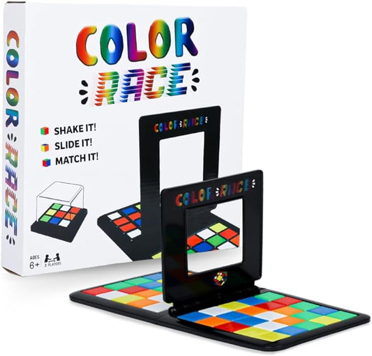 Point Games Color Race Game – 2-Player Speed Race for Kids and Adults – Shake, Slide and Match Brain-Teaser Puzzle Game – Fun Speed-Solving Travel Board Games