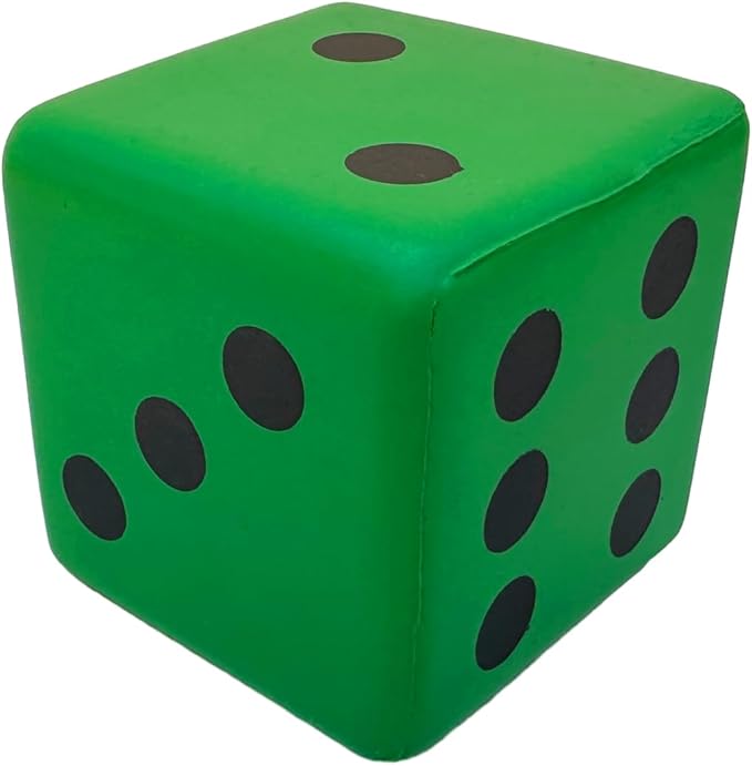 3.15 Inches Foam Dice Toy: A Fun-Filled, Kawaii Dices Educational Toy for Kid Board Game and Learning Sessions (Fortunate Green)