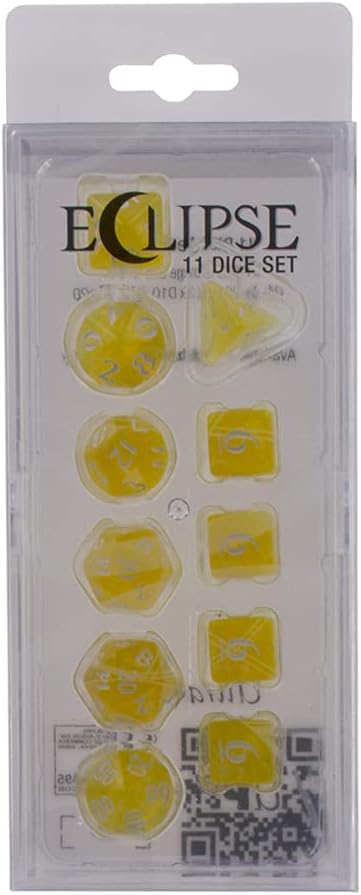 Ultra PRO - Eclipse 11 Dice Set (Lemon Yellow) - Great Dice Set for All Kinds of Card Games and Board Games Such As, DND, MTG, and RPG - UP Your Game with Ultra PRO