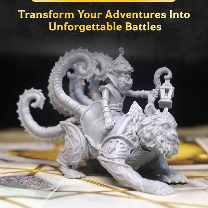 3D Minis Mega Bundle, Unpainted D&D Miniatures, D&D Miniatures, and Miniature Figures for Tabletop Games, Bulk Set of Fantasy Miniatures and DND Accessories for Players