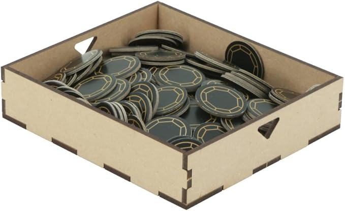 The Broken Token Villainous Base Game Compatible Organizer - Wood Storage Box with Multiple Decks & Trays for Tokens - Wooden Game Organizer
