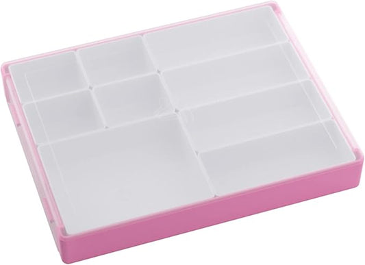 Token Silo Convertible - Store and Organize Board Game Tokens - 9 Removable Trays in 3 Different Sizes - Stackable Token Box - Convenient Space-Saving Design - Pink/White - Made by Gamegenic