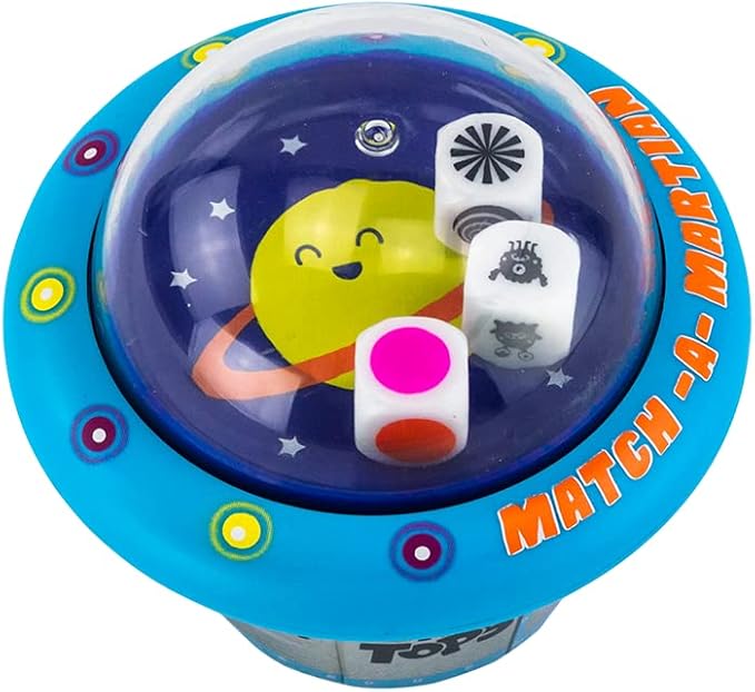 Pop-A-Tops — Match-A-Martian — Travel-Friendly Game With Pop-up Dice Fun — For Kids Ages 6 and Up