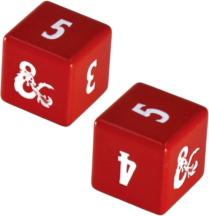 Heavy Metal Red and White D6 Dice Set for Dungeons & Dragons - Great for RPG, DND, MTG as Gamer Dice or Board Gaming Dice