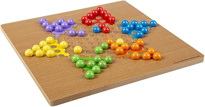 The Dreidel Company Classic Wooden Board Games, Great for Prizes, 10" (10" Wooden Chinese Checkers)