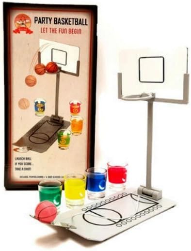 Party Drinking Games, Shot Glass Basketball, Shot Glass Corn Hole Toss, Spin The Arrow Shot Glass Game, Hammer Shot Glass Party Game (Basketball Shot Glass)