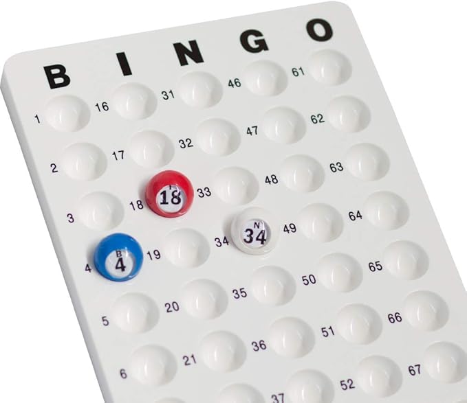 GSE Games & Sports Expert Bingo Master Board for 7/8" Balls, White Calling Board for Bingo Game, Great for Parties, Large Groups, Family Game Nights