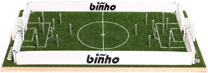 Binho Board Classic Board Game Green Turf - 2-Player Fast-Paced Finger Flicker Pinball Family Board Games - Portable Tabletop Sports Game Set for Any Occasion