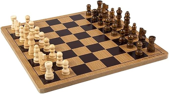 The Dreidel Company Classic Wooden Board Games, Great for Prizes, 10" (10" Wooden Chess)
