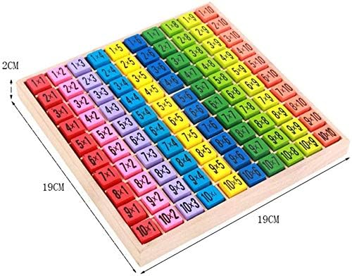 Wooden Toys Hundred Board Montessori Math 10x10 Times Table Tray with Answers Multiplication Educational Game for Kids