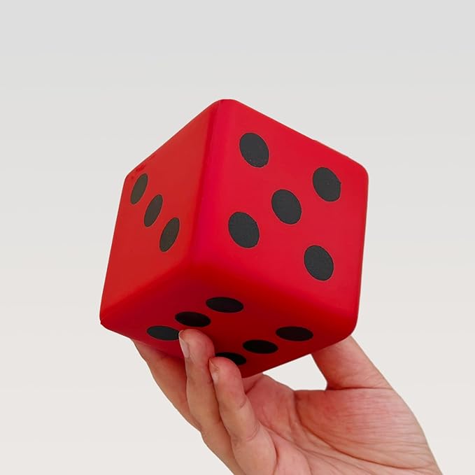 3.15 Inches Foam Dice Toy: A Fun-Filled, Kawaii Dices Educational Toy for Kid Board Game and Learning Sessions (Fortunate Red)
