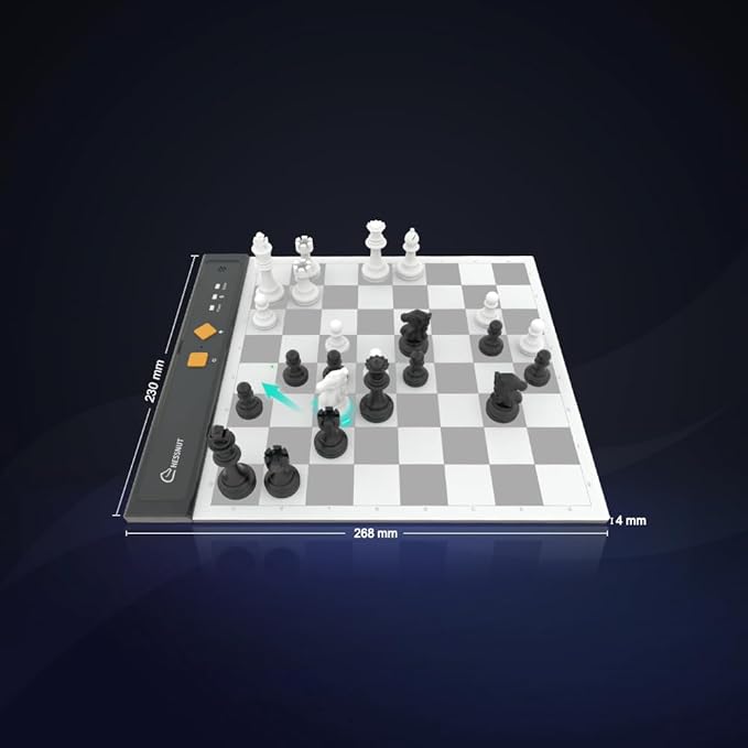 Go Ultimate Portable Travel Electronic Chessboard with Full Piece Recognition and Strong Magnetic Adhesion - Perfect Desk or Travel Size (Grey)