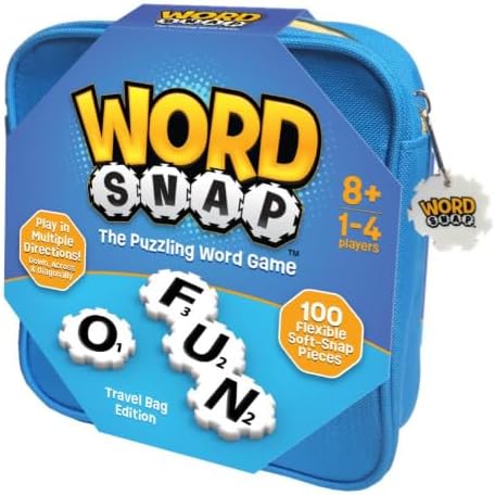 Game with Travel Bag, Word Puzzle for Adults, Family, and Kids, Fun Game for Ages 8+, 1-4 Players