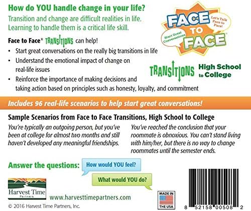 Face to Face Transitions Teen Card Game - High School to College Edition, Ages 17 and Up, Develops Mindfulness and Open Communication
