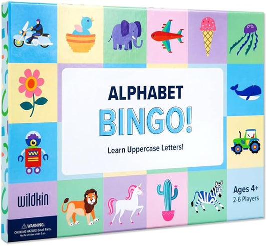 Wildkin Alphabet Bingo: Fun ABC Learning Game for Kids, Boost Memory & Learning for Boys and Girls, 2-6 Players Educational Bingo Adventure, Explore and Enjoy Alphabet Game Cards!