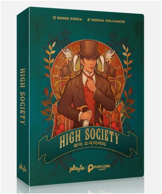 High Society Boardgame 3~5 players / 30min, Teal/White/Red