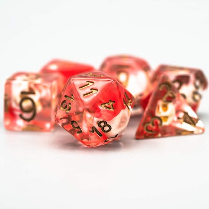 UDIXI Polyhedral DND Dice Set, Red Skull Dice Set for Dungeons and Dragons Role Playing Game and Tabletop Game,Board Games