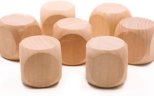 10 Pcs Wooden Dice,Dice Games, 6 Sided Blank Dice Round Corner Cube Dice DIY Graffiti Dice Crafts Toy Dice Board Game Party Supplies Standard Game Dice (1.8cm) Dice Set,Standard Game Dice