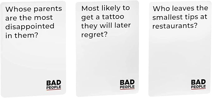 BAD PEOPLE Party Game + After Dark Expansion Set - Hilarious Adult Card Game for Fun Parties and Board Games Night with Your Group - Find Out What Your Friends Really Think of You