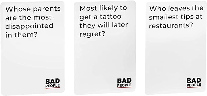 BAD PEOPLE Party Game + After Dark Expansion Set - Hilarious Adult Card Game for Fun Parties and Board Games Night with Your Group - Find Out What Your Friends Really Think of You